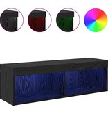 VidaXL TV-wandkast Panama Zwart Eiken 100 x 30 x 30 cm Bewerkt hout