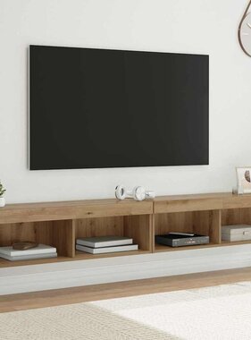 VidaXL TV Wandkasten Panama 2 pcs Artisan Eiken 100 x 30 x 30 cm