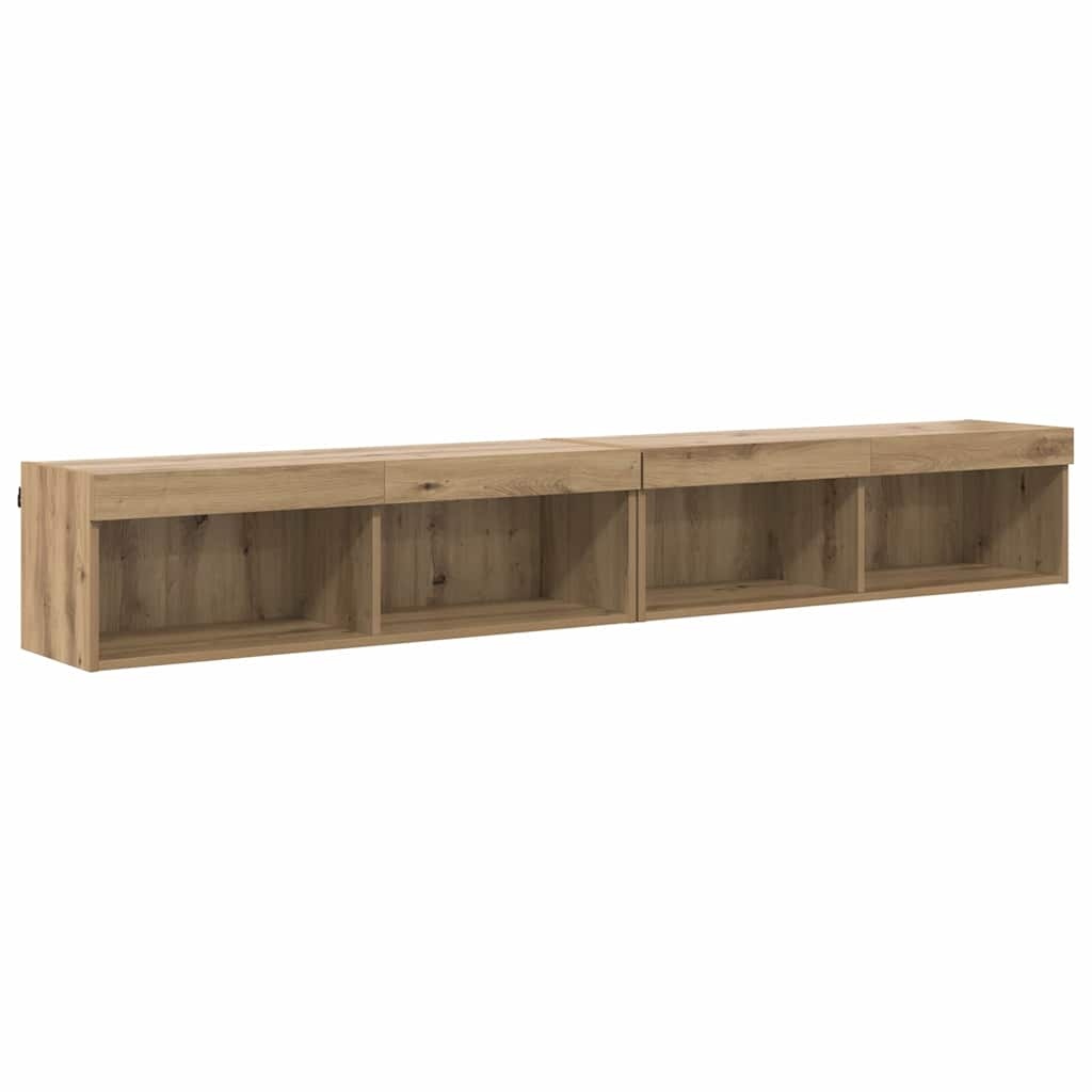 VidaXL TV Wandkasten Panama 2 pcs Artisan Eiken 100 x 30 x 30 cm