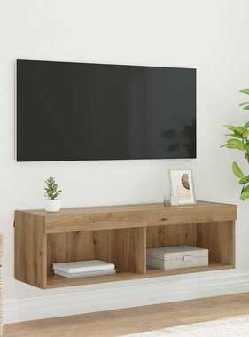 VidaXL TV-wandkast Panama Artisan Eiken 100 x 30 x 30 cm Bewerkt hout