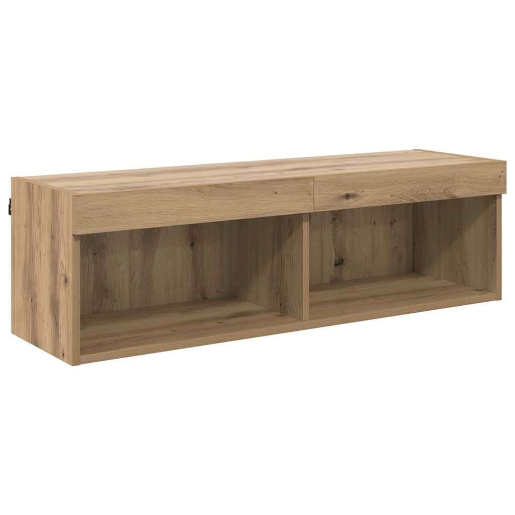 VidaXL TV-wandkast Panama Artisan Eiken 100 x 30 x 30 cm Bewerkt hout