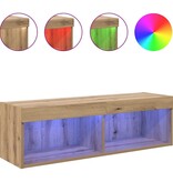 VidaXL TV-wandkast Panama Artisan Eiken 100 x 30 x 30 cm Bewerkt hout