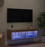 VidaXL TV-wandkast Panama Artisan Eiken 100 x 30 x 30 cm Bewerkt hout