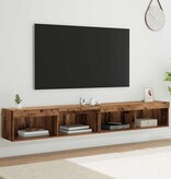 VidaXL TV Wandkasten Panama 2 pcs Oudhout 100 x 30 x 30 cm