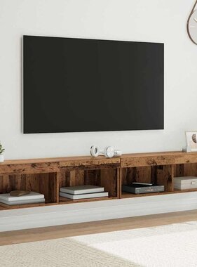 VidaXL TV Wandkasten Panama 2 pcs Oudhout 100 x 30 x 30 cm