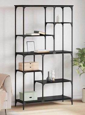 VidaXL Boekenkast Zwart Eiken 99 x 35,5 x 176 cm Bewerkt hout