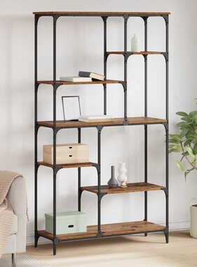 VidaXL Boekenkast Oudhout 99 x 35,5 x 176 cm Bewerkt hout