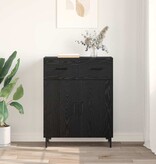 VidaXL Dressoir met lade Zwart Eiken 69,5 x 34 x 90 cm Bewerkt hout