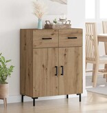 VidaXL Dressoir met lade Artisan Eiken 69,5 x 34 x 90 cm Bewerkt hout