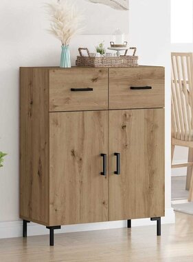 VidaXL Dressoir met lade Artisan Eiken 69,5 x 34 x 90 cm Bewerkt hout