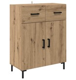 VidaXL Dressoir met lade Artisan Eiken 69,5 x 34 x 90 cm Bewerkt hout