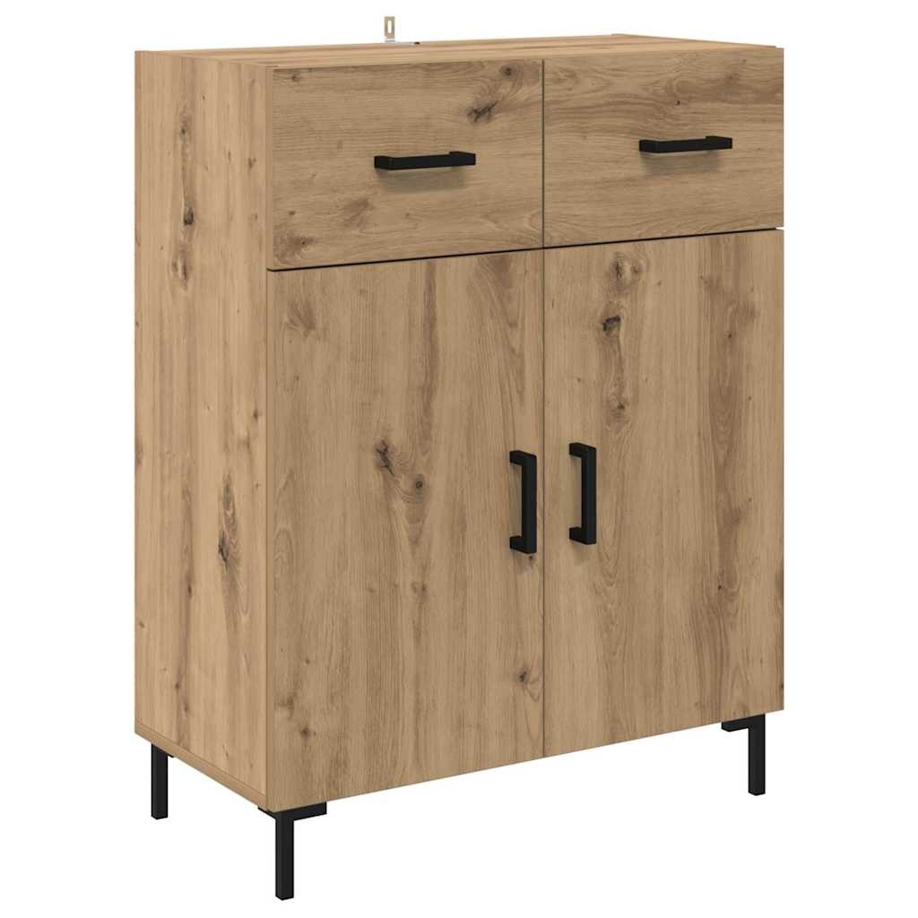 VidaXL Dressoir met lade Artisan Eiken 69,5 x 34 x 90 cm Bewerkt hout