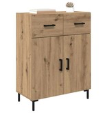 VidaXL Dressoir met lade Artisan Eiken 69,5 x 34 x 90 cm Bewerkt hout