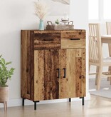 VidaXL Dressoir met lade Oudhout 69,5 x 34 x 90 cm Bewerkt hout