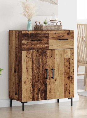 VidaXL Dressoir met lade Oudhout 69,5 x 34 x 90 cm Bewerkt hout