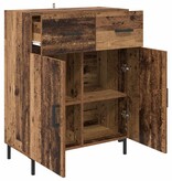 VidaXL Dressoir met lade Oudhout 69,5 x 34 x 90 cm Bewerkt hout