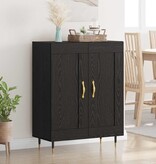 VidaXL Dressoir Zwart Eiken 69,5 x 34 x 90 cm Bewerkt hout