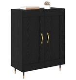 VidaXL Dressoir Zwart Eiken 69,5 x 34 x 90 cm Bewerkt hout