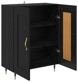 VidaXL Dressoir Zwart Eiken 69,5 x 34 x 90 cm Bewerkt hout