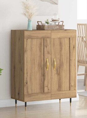 VidaXL Dressoir Artisan Eiken 69,5 x 34 x 90 cm Bewerkt hout