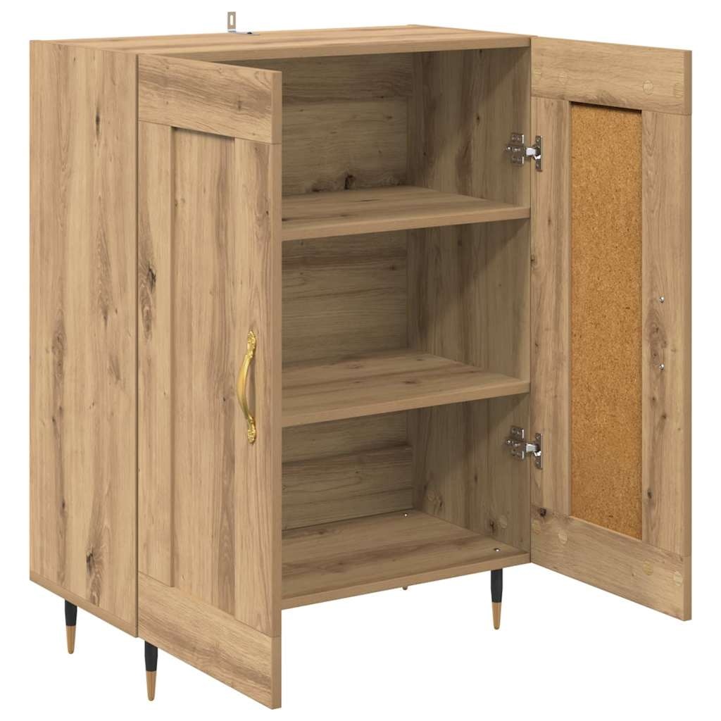 VidaXL Dressoir Artisan Eiken 69,5 x 34 x 90 cm Bewerkt hout
