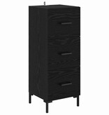 VidaXL Dressoir met lade Zwart Eiken 34,5 x 34 x 90 cm Bewerkt hout