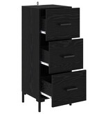 VidaXL Dressoir met lade Zwart Eiken 34,5 x 34 x 90 cm Bewerkt hout