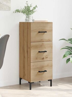 VidaXL Dressoir met lade Artisan Eiken 34,5 x 34 x 90 cm Bewerkt hout