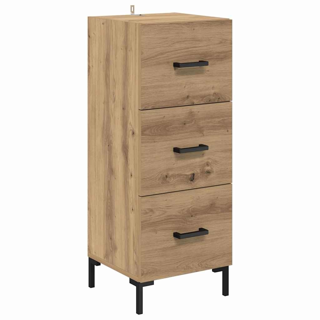 VidaXL Dressoir met lade Artisan Eiken 34,5 x 34 x 90 cm Bewerkt hout