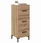 VidaXL Dressoir met lade Artisan Eiken 34,5 x 34 x 90 cm Bewerkt hout