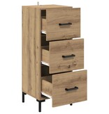 VidaXL Dressoir met lade Artisan Eiken 34,5 x 34 x 90 cm Bewerkt hout