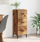 VidaXL Dressoir met lade Oudhout 34,5 x 34 x 90 cm Bewerkt hout