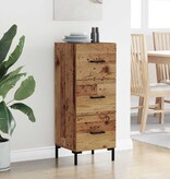 VidaXL Dressoir met lade Oudhout 34,5 x 34 x 90 cm Bewerkt hout