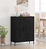 VidaXL Dressoir Zwart Eiken 69,5 x 34 x 90 cm Bewerkt hout