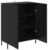 VidaXL Dressoir Zwart Eiken 69,5 x 34 x 90 cm Bewerkt hout