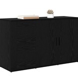 VidaXL met lade Zwart eiken 100 x 33 x 59,5 cm Bewerkt hout
