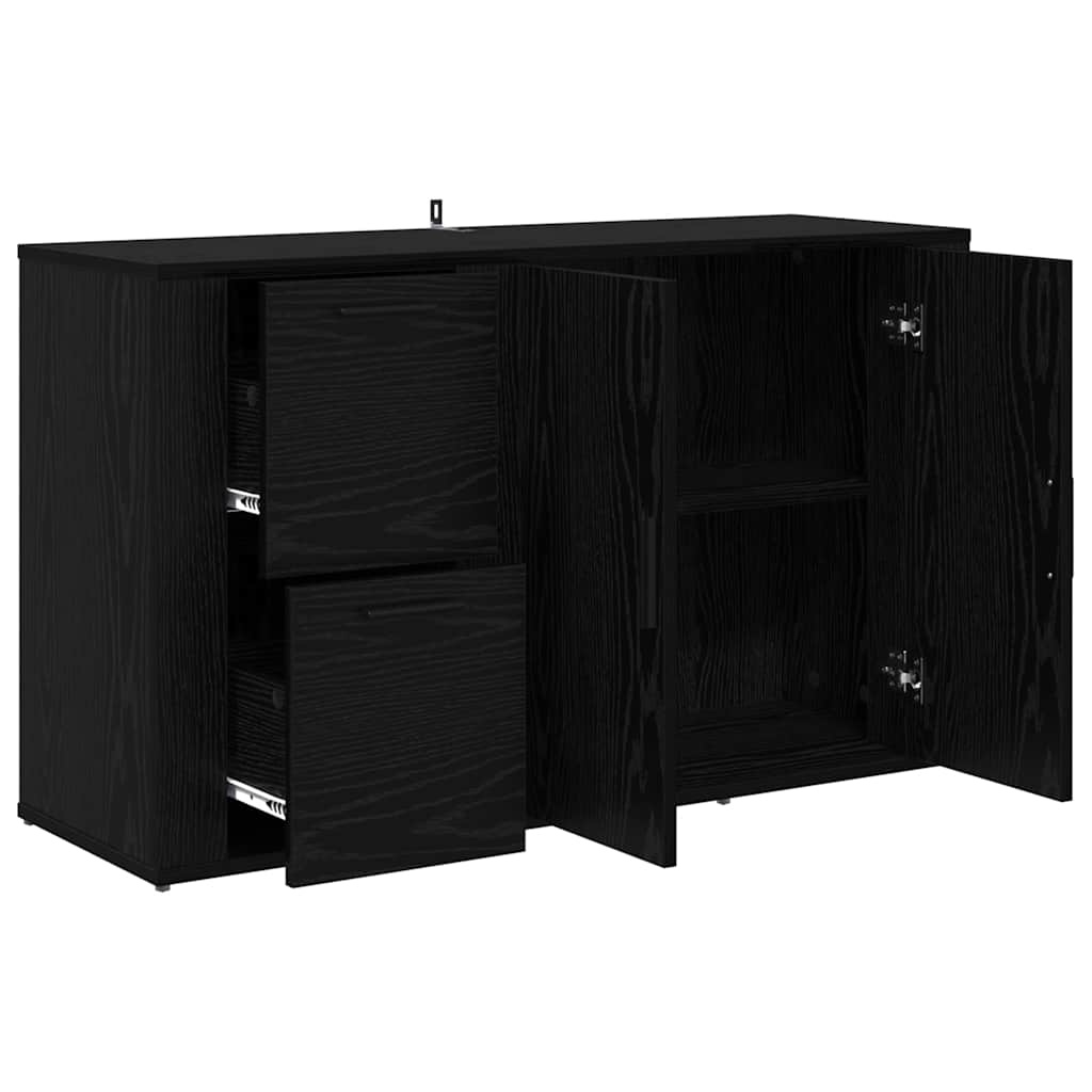 VidaXL met lade Zwart eiken 100 x 33 x 59,5 cm Bewerkt hout