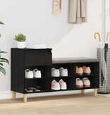 VidaXL Schoenenkast met lade Zwart Eiken 102 x 36 x 60 cm Bewerkt hout