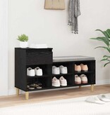 VidaXL Schoenenkast met lade Zwart Eiken 102 x 36 x 60 cm Bewerkt hout