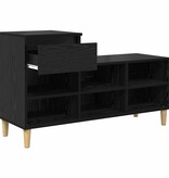 VidaXL Schoenenkast met lade Zwart Eiken 102 x 36 x 60 cm Bewerkt hout