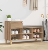 VidaXL Schoenenkast Artisan Eiken 102 x 36 x 60 cm Bewerkt hout