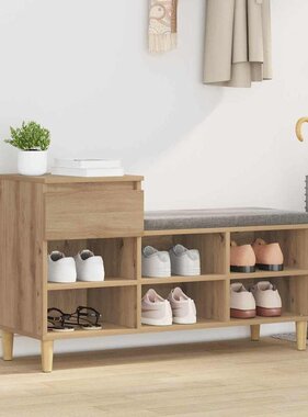VidaXL Schoenenkast Artisan Eiken 102 x 36 x 60 cm Bewerkt hout