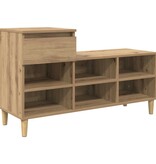 VidaXL Schoenenkast Artisan Eiken 102 x 36 x 60 cm Bewerkt hout