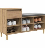 VidaXL Schoenenkast Artisan Eiken 102 x 36 x 60 cm Bewerkt hout