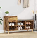VidaXL Schoenenkast met lade Oudhout 102 x 36 x 60 cm Bewerkt hout