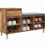 VidaXL Schoenenkast met lade Oudhout 102 x 36 x 60 cm Bewerkt hout