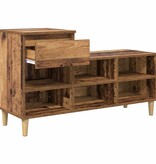 VidaXL Schoenenkast met lade Oudhout 102 x 36 x 60 cm Bewerkt hout