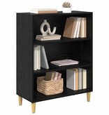 VidaXL Dressoir Zwart Eiken 69,5 x 32,5 x 90 cm Bewerkt hout