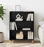 VidaXL Dressoir Zwart Eiken 69,5 x 32,5 x 90 cm Bewerkt hout