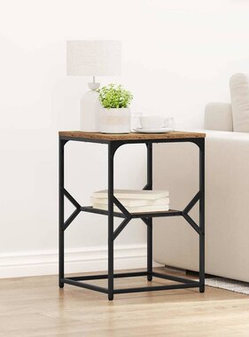 VidaXL Bijzettafel Oud Hout 41 x 40 x 60 cm Engineered hout en staal